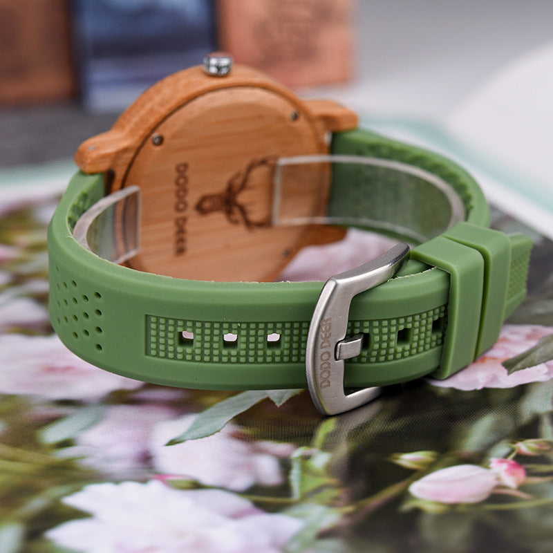 Manufacturer Wooden Watch Simple Fashion Non-scale Silicone Strap Personalized Custom LOGO B15