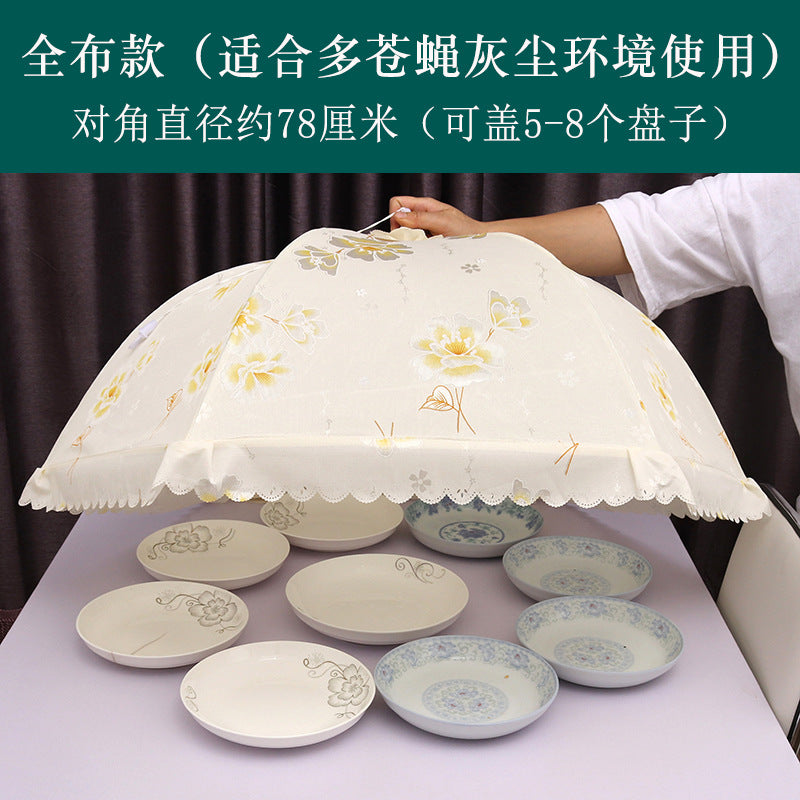 Summer Table Cover Dust-proof And Fly-proof Cover Vegetable Cover Breathable Removable And Washable Food Cover Large Leftover Food Cover Vegetable Umbrella Table Cover