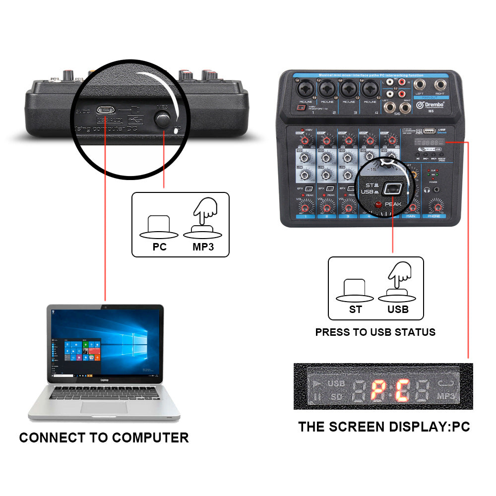 Mixer audio live K song recording music small mixer