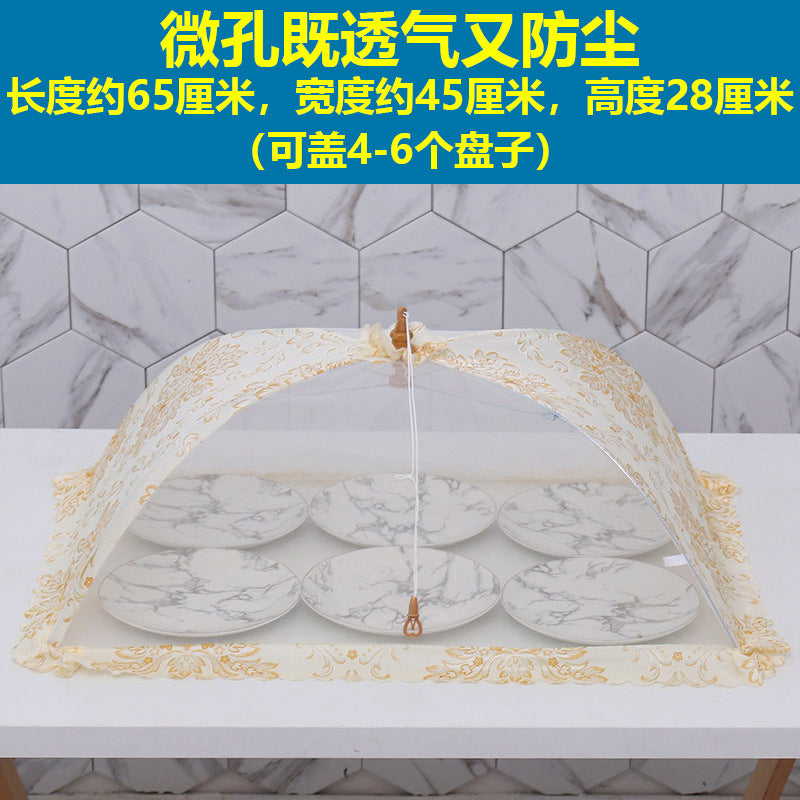 Summer Table Cover Dust-proof And Fly-proof Cover Vegetable Cover Breathable Removable And Washable Food Cover Large Leftover Food Cover Vegetable Umbrella Table Cover