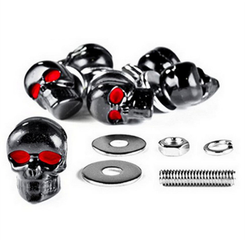 Motorcycle modification parts modified retro classic skull decorative screw plate