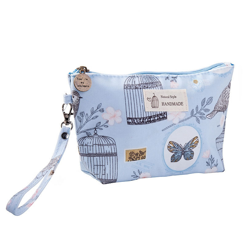 Portable Printed Waterproof Cloth Cosmetic Bag Travel Ladies Zipper Portable Toiletry Bag Multifunctional Storage Bag