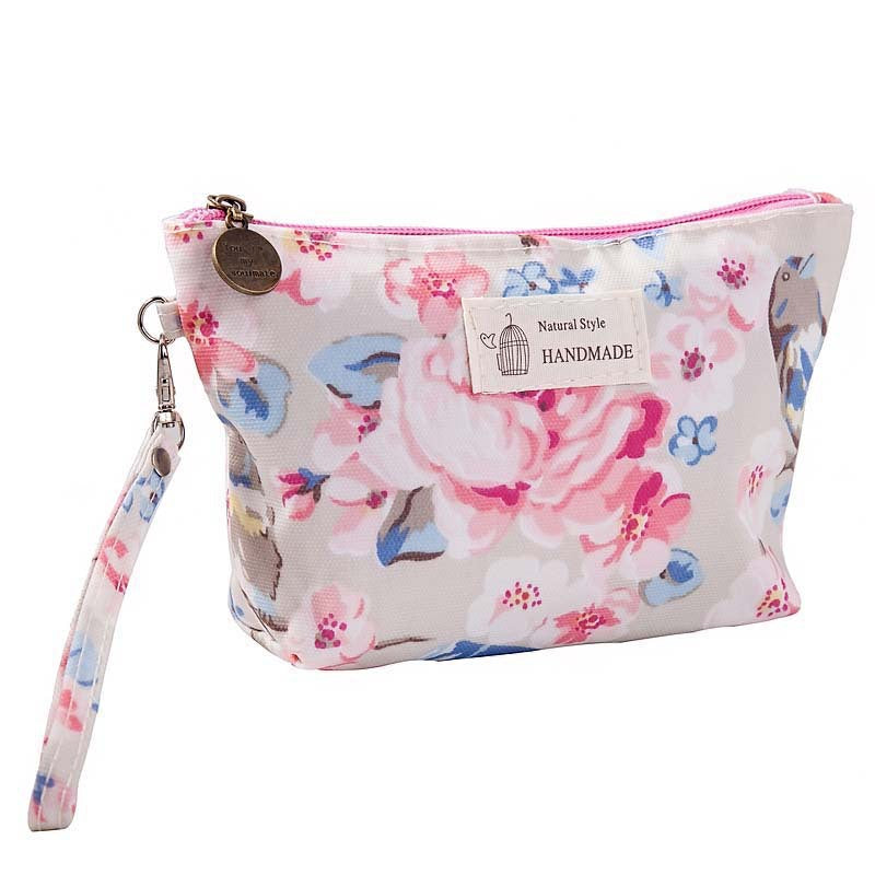 Portable Printed Waterproof Cloth Cosmetic Bag Travel Ladies Zipper Portable Toiletry Bag Multifunctional Storage Bag