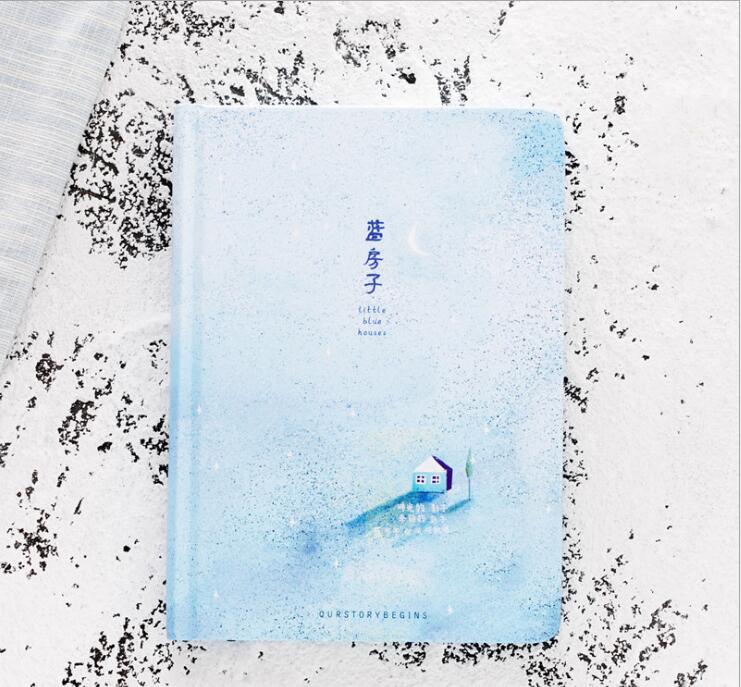 Creative trend Color Pages A5 Notebook Little Blue House Diary Book Hardcover diary Stationery School Supplies
