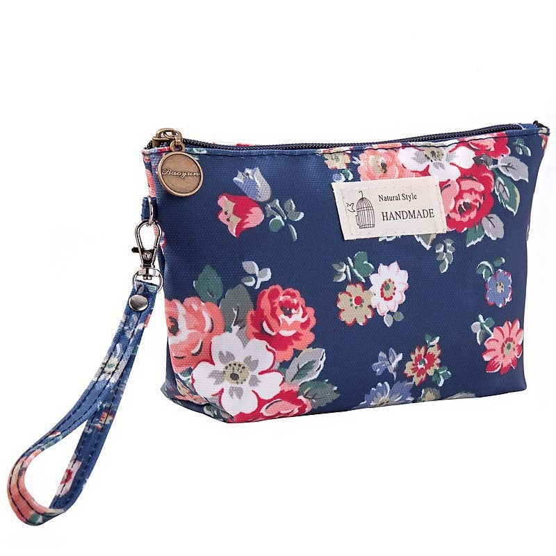 Portable Printed Waterproof Cloth Cosmetic Bag Travel Ladies Zipper Portable Toiletry Bag Multifunctional Storage Bag