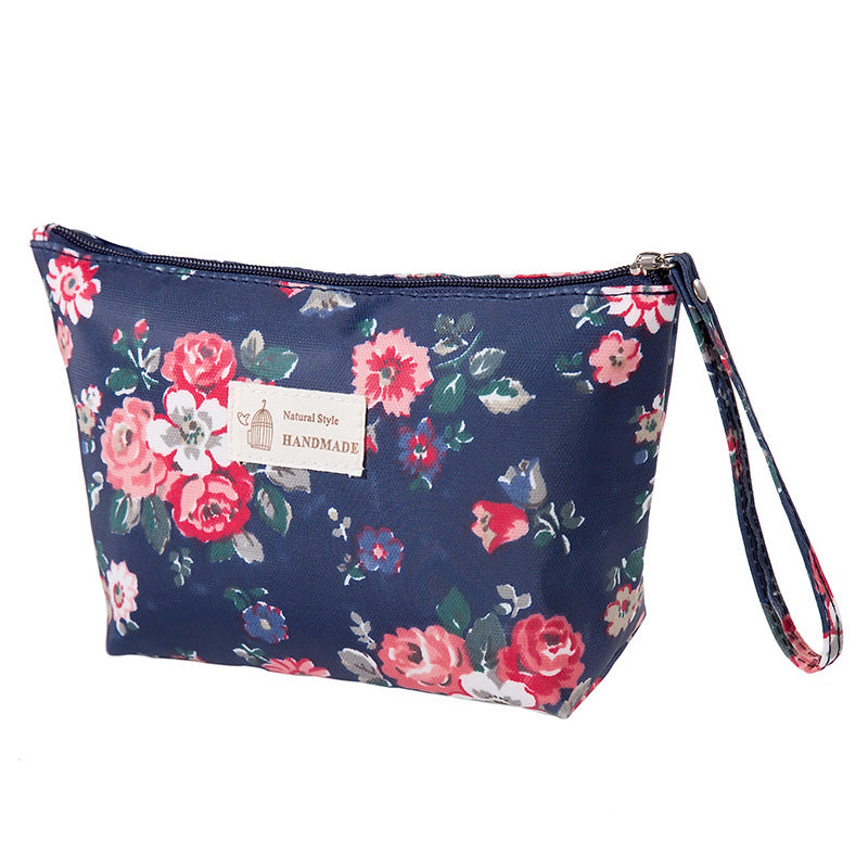 Portable Printed Waterproof Cloth Cosmetic Bag Travel Ladies Zipper Portable Toiletry Bag Multifunctional Storage Bag