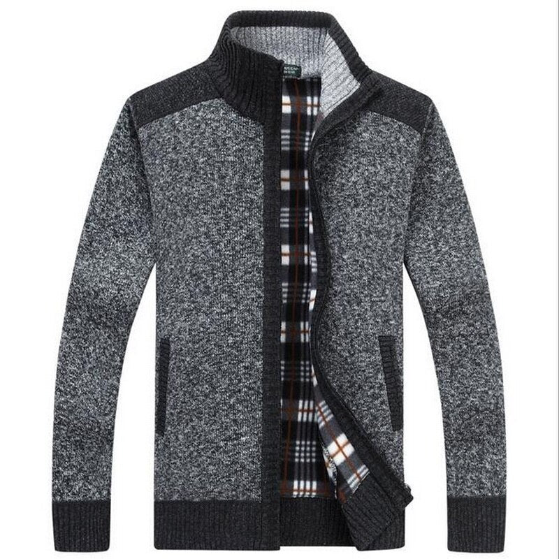 Men's Sweater Cardigan Jacket Stand Collar Loose Men's Cardigan