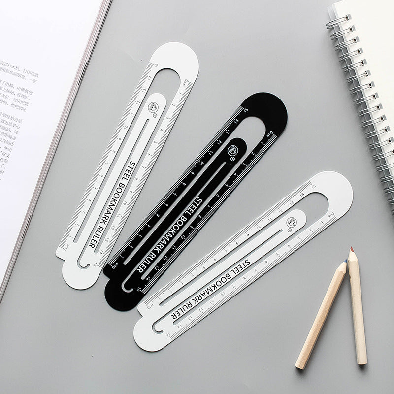 Black and white two-sided ruler