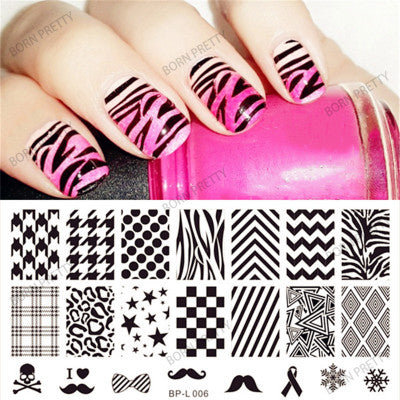 Nail art printing template painting transfer set tool pattern