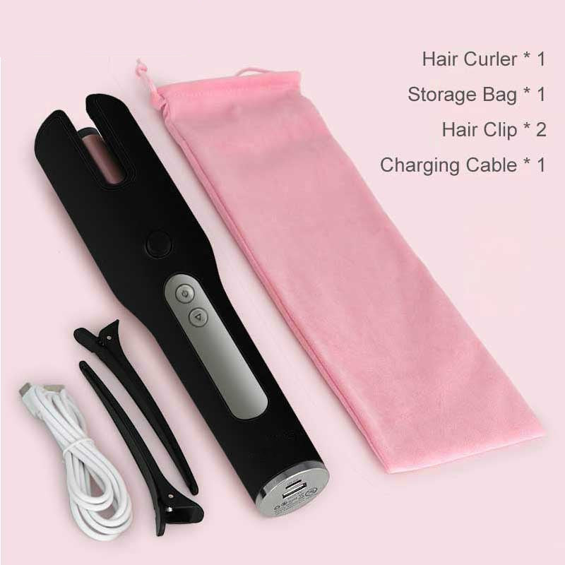 Wireless Automatic Curler USB LCD Screen Ceramic Heating Anti-perm Curler