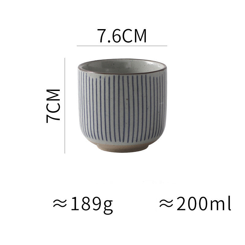 Japanese-style Ceramic Hand-colored Striped Water Cup