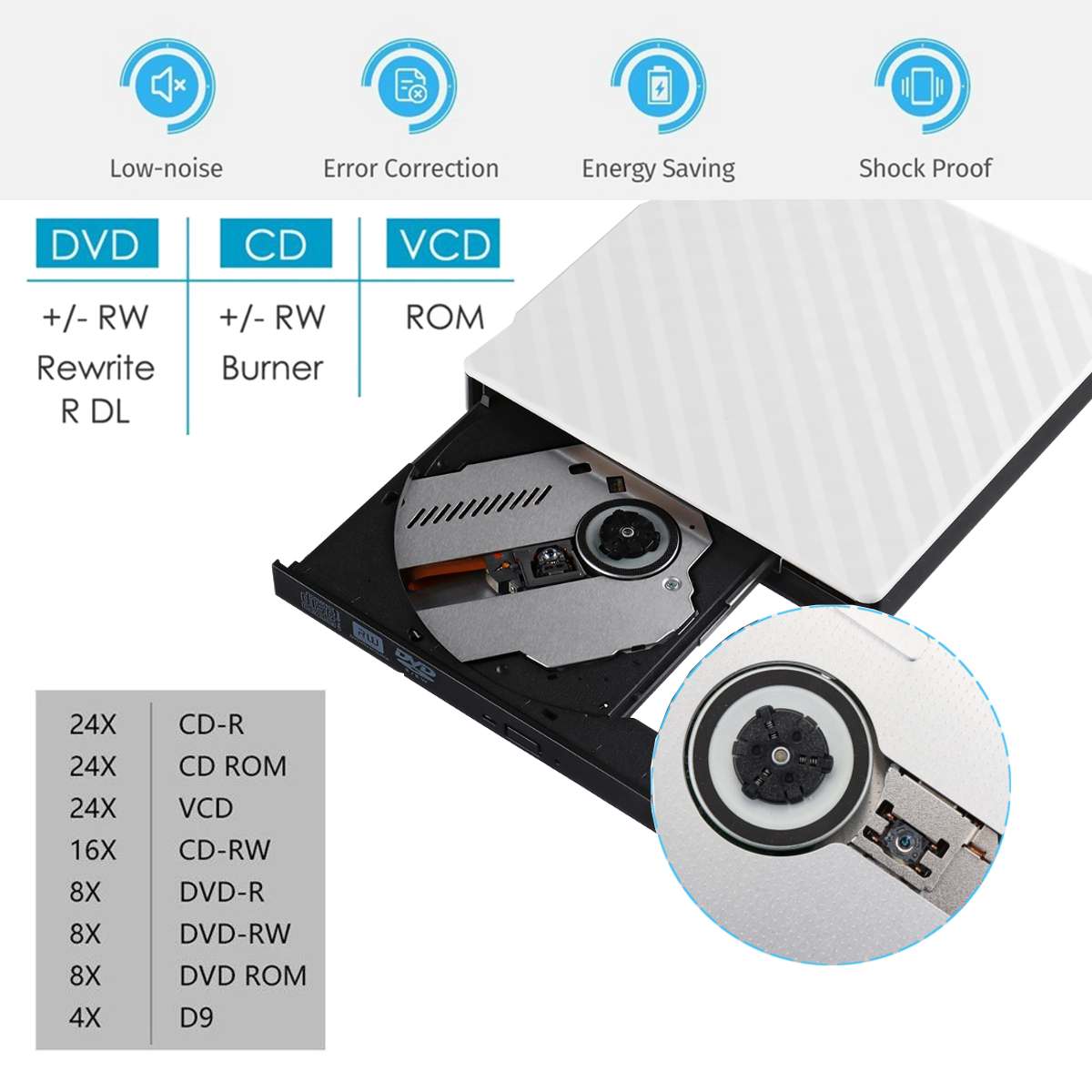 USB3.0 external optical drive removable DVD CD burner