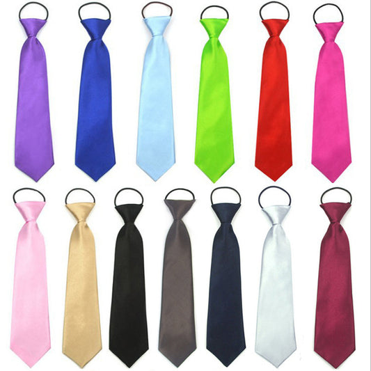 Children's solid color tie Rubber band elastic band student kindergarten small tie