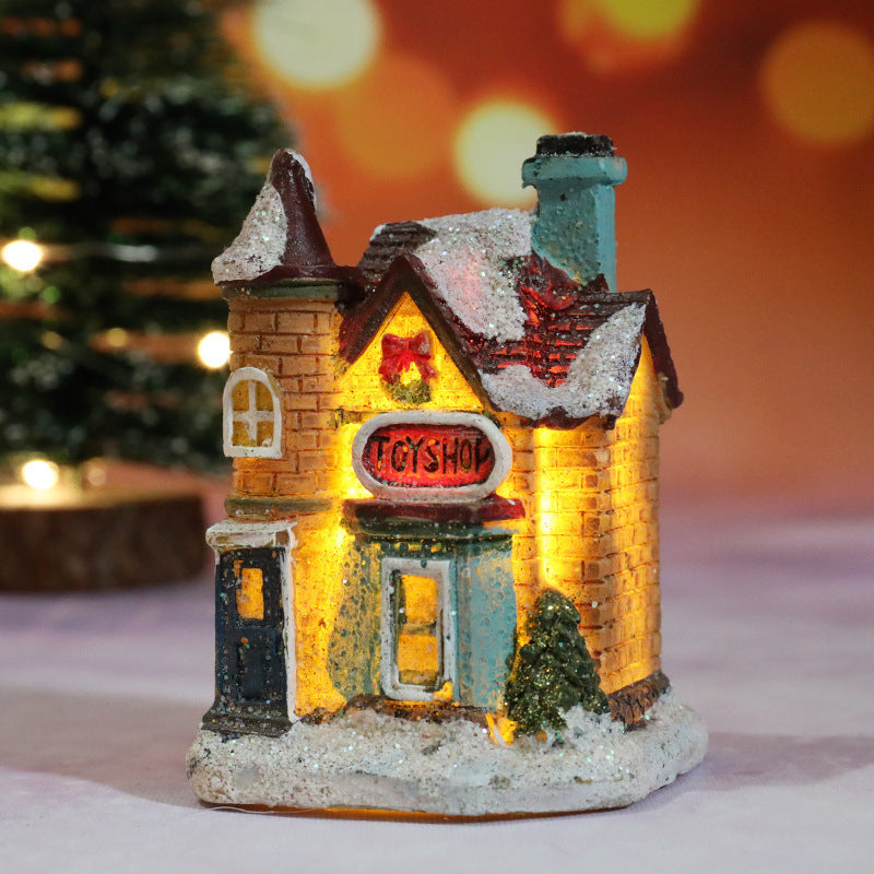 Christmas Decorations Micro Landscape Resin House