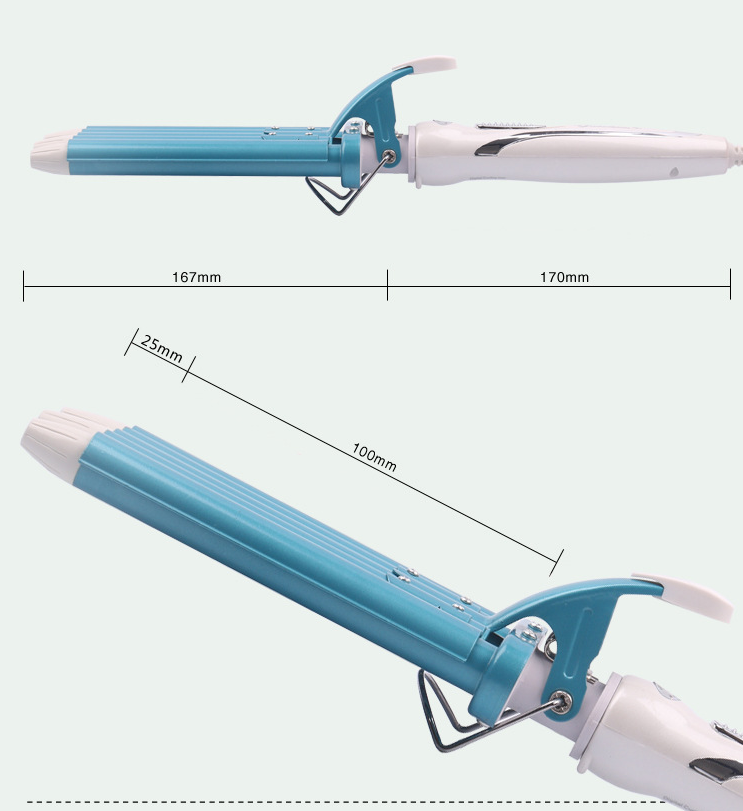 Water ripple hair curler egg roll bar large ceramic five tube