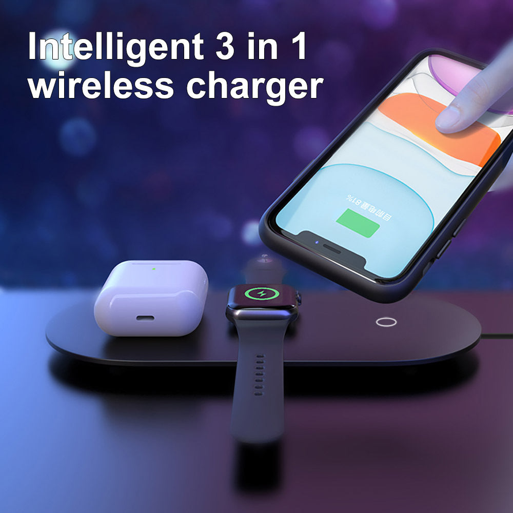 Three-in-one wireless charger, one charge and three tws earphone compartment