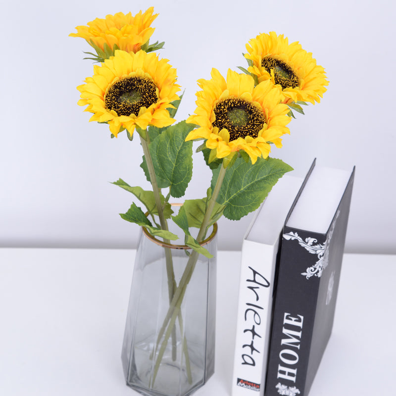 Single Sunflower Artificial Flower Decoration Silk Ornaments