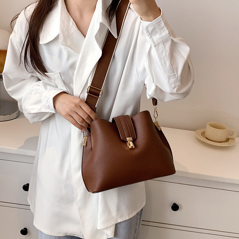 Fashion Simple Small PU Leather Bucket Crossbody Bags For Women 2022 Designer Fashion Lady Luxury Shoulder Side Handbags