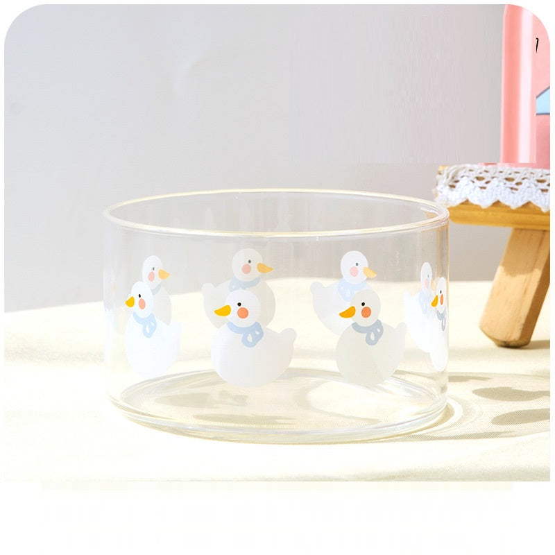 High Borosilicate Duck Duck Straw Glass Girl Heart