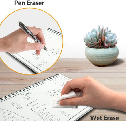 Rewritable paper notebook