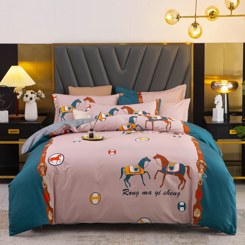 Thickened Brushed Four-piece Winter Bed Sheet And Duvet Cover Three-piece Bedding Set