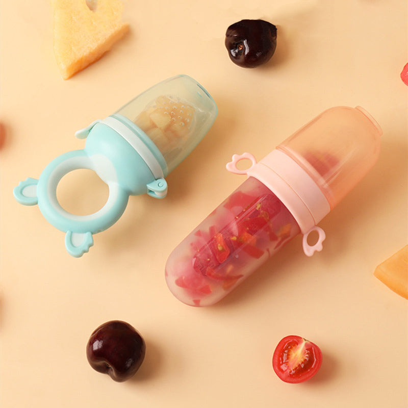 Baby Biting Bag Rice Cereal Spoon Complementary Food Feeding Spoon Portable Rice Cereal Bottle