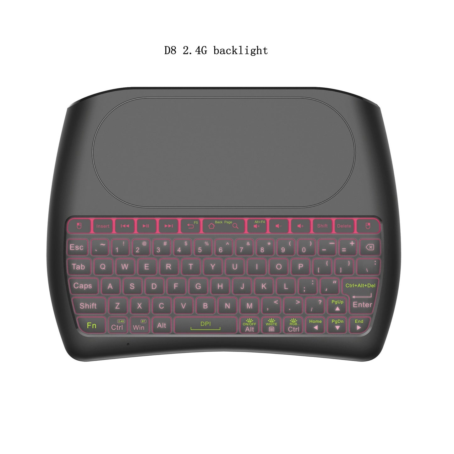 D8 Bluetooth Keyboard Wireless Mini Keyboard Dual Mode Seven-Color Backlit Version I8 2.4G