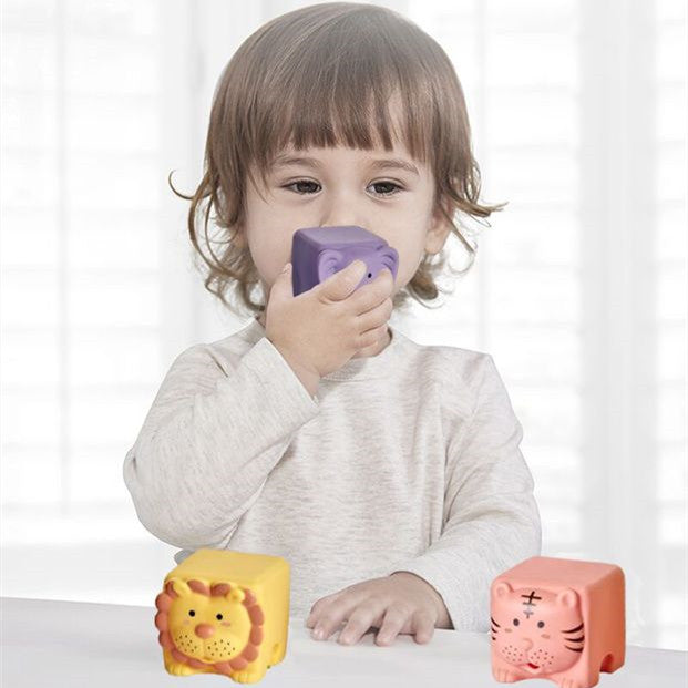 Soft Plastic Building Blocks For Infants And Young Children Early Education Digital Cognitive Animal Relief Matching Toys