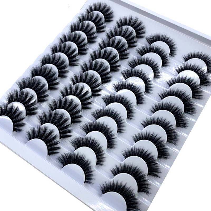 NEW 20 Pairs 8-25mm Fake Eyelashes 100 Mink Eyelashes Mink