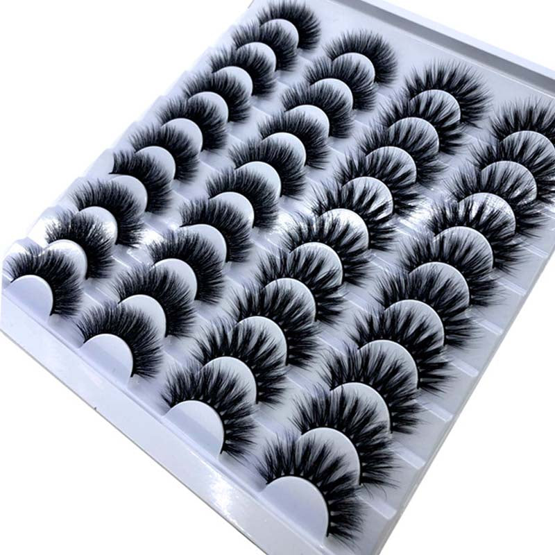 NEW 20 Pairs 8-25mm Fake Eyelashes 100 Mink Eyelashes Mink