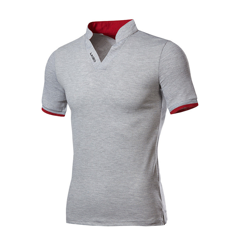 Men's patchwork short sleeve men's casual crew neck T-shirt