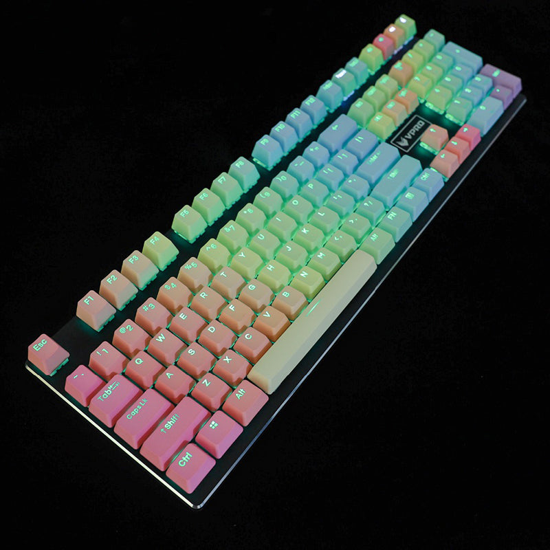 Rainbow Blue Enchantress Big Carbon 109-Key Mechanical KKeyboard Keycap