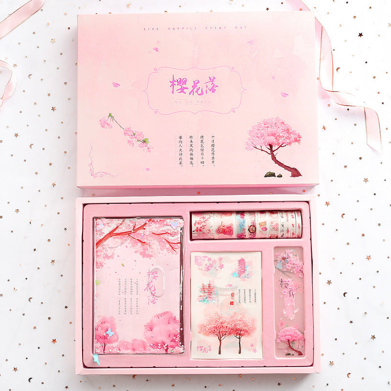 Cute Creative Cherry Blossom Hand Ledger Gift Box Set