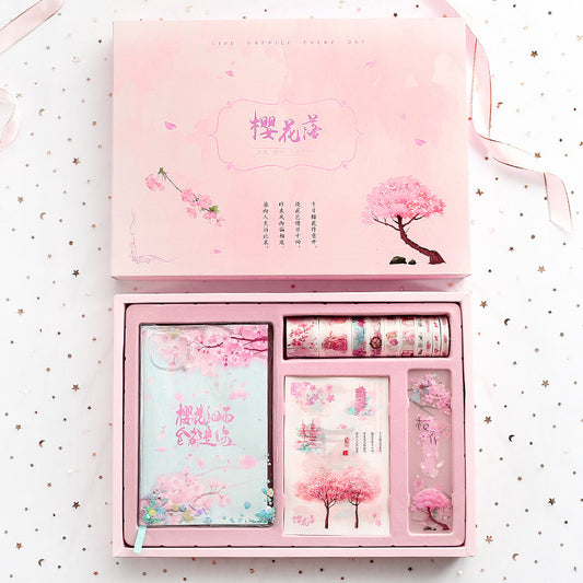 Cute Creative Cherry Blossom Hand Ledger Gift Box Set