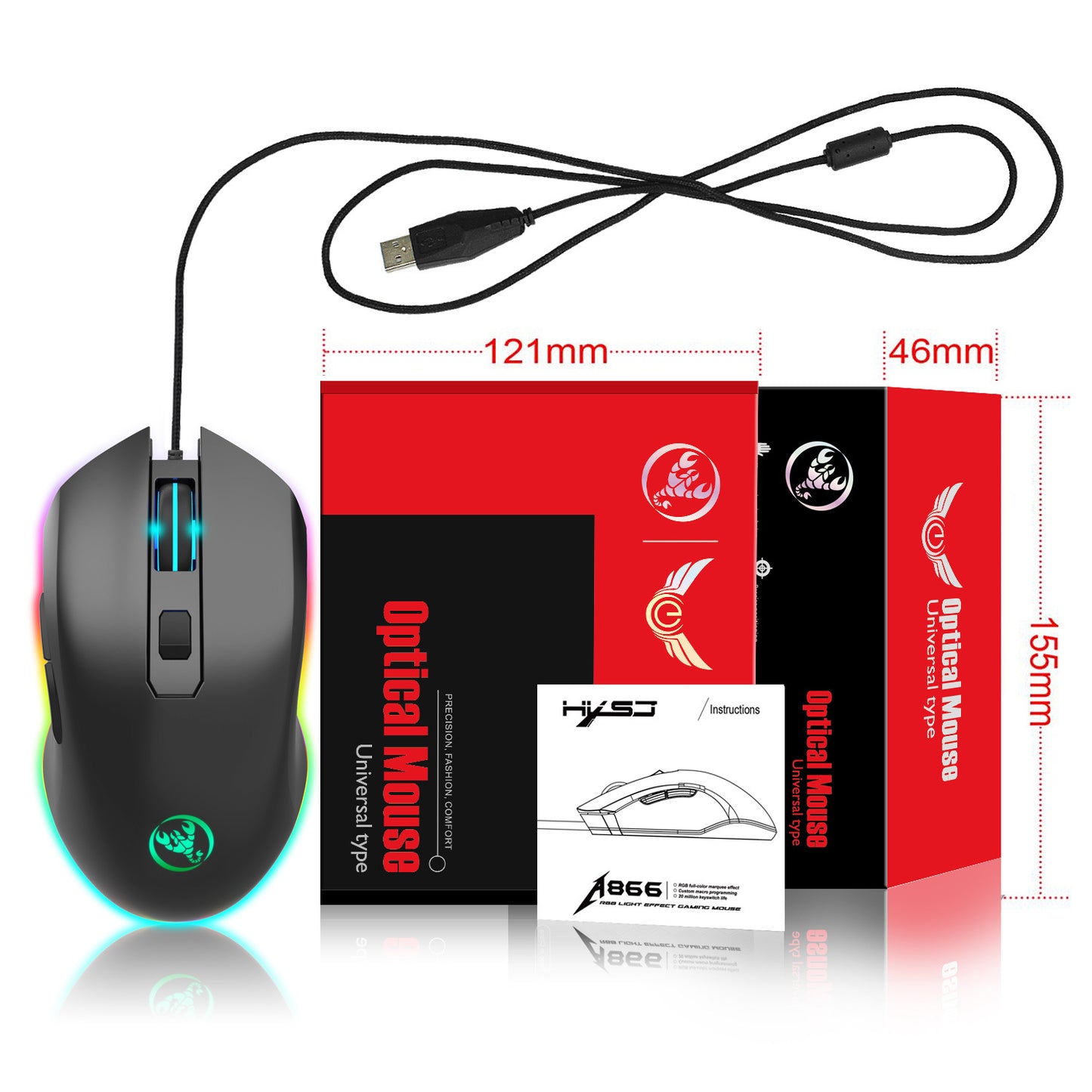 E-Sports Gaming Mouse With Luminous Wired Mouse