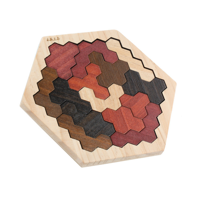 Wooden Hexagonal Geometric Puzzle