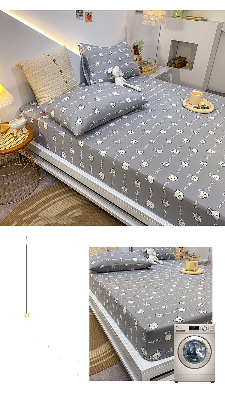 Cotton Elastic Bed Sheet Geometric Printed Fitted Sheet Elastic Bed Linen Mattress Cover Queen King Size bedding set Bedspread