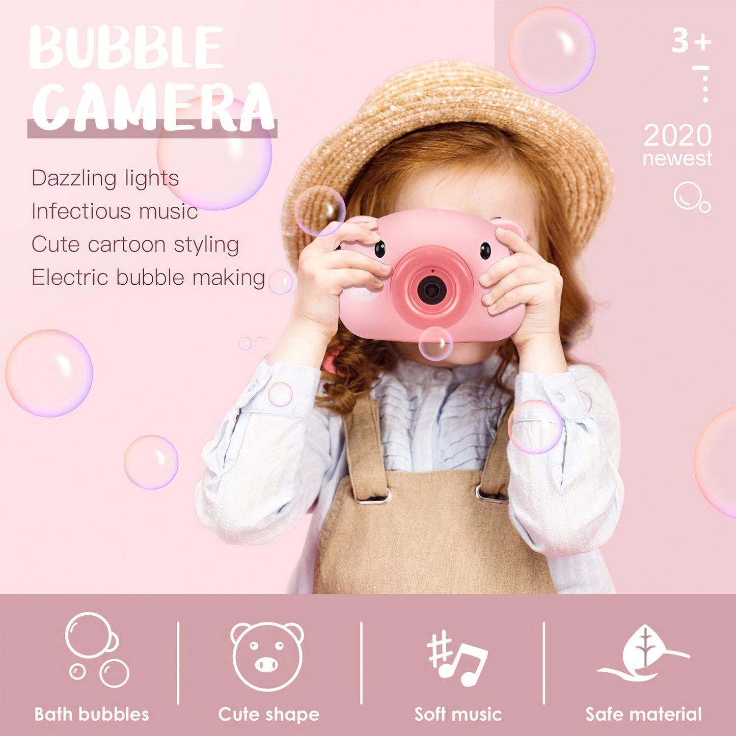 Automatic Camera Soap Bubble Machine with Music Children Toys