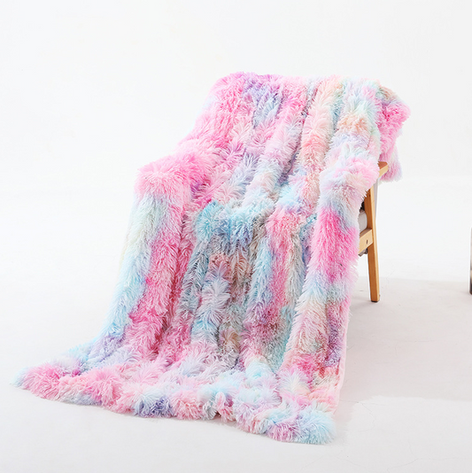 Plush Double-layer Blanket Sofa Cover Blanket Tie Dye Casual Blanket