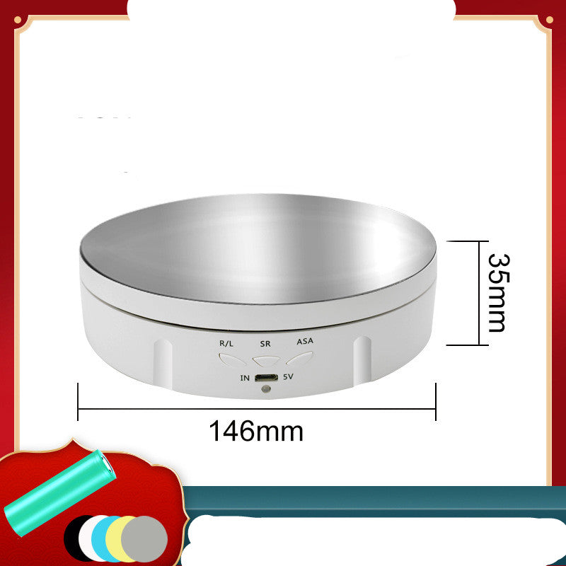 Cross-Border New 146MM Electric Display Stand With 3 Speed And Angle Adjustment, Intelligent Charging Rotating Table, Photography Rotating Disk