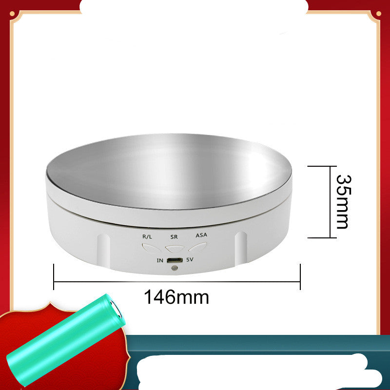 Cross-Border New 146MM Electric Display Stand With 3 Speed And Angle Adjustment, Intelligent Charging Rotating Table, Photography Rotating Disk