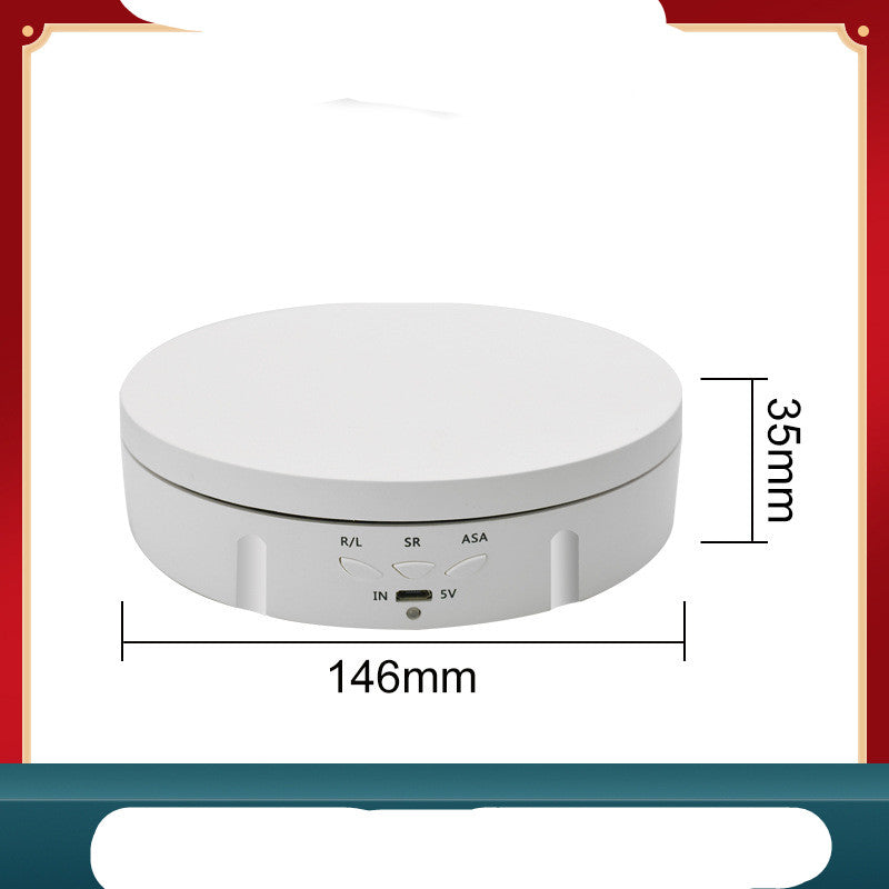 Cross-Border New 146MM Electric Display Stand With 3 Speed And Angle Adjustment, Intelligent Charging Rotating Table, Photography Rotating Disk