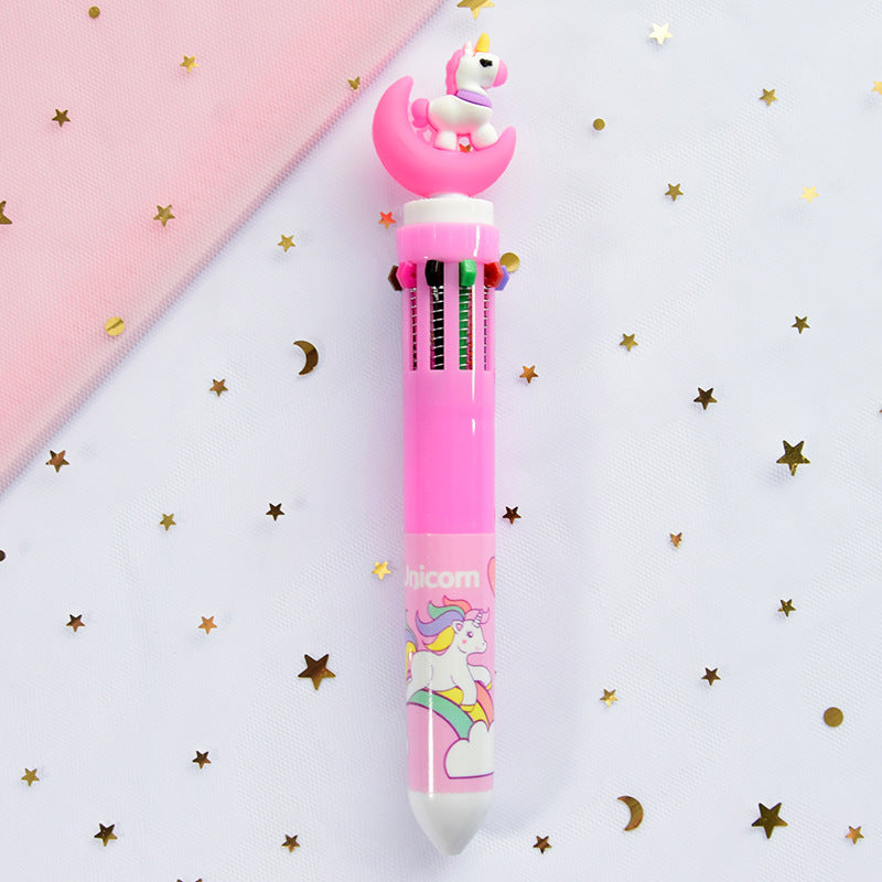 Girly Heart Cartoon Multicolor Press Ballpoint Pen