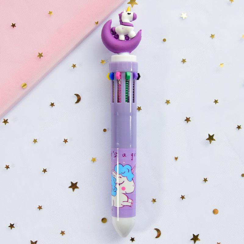 Girly Heart Cartoon Multicolor Press Ballpoint Pen