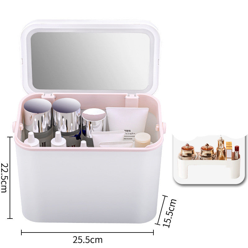 Large Capacity with Mirror Cosmetic Bag New Portable Oversized Storage Box Super Hot Suitcase for Women