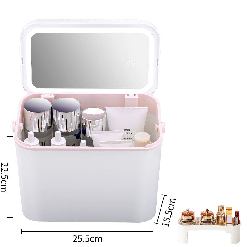 Large Capacity with Mirror Cosmetic Bag New Portable Oversized Storage Box Super Hot Suitcase for Women