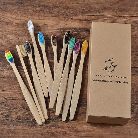 New Design Mixed Color Bamboo Toothbrush Eco Friendly Woode