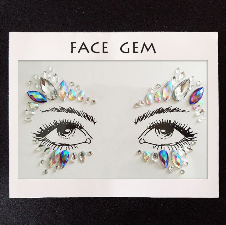 Tear Eye Makeup Stickers Eye Jewelry Tear Mole Patches Bright Water Glitter Diamond Glitter Sequins Childrens Show