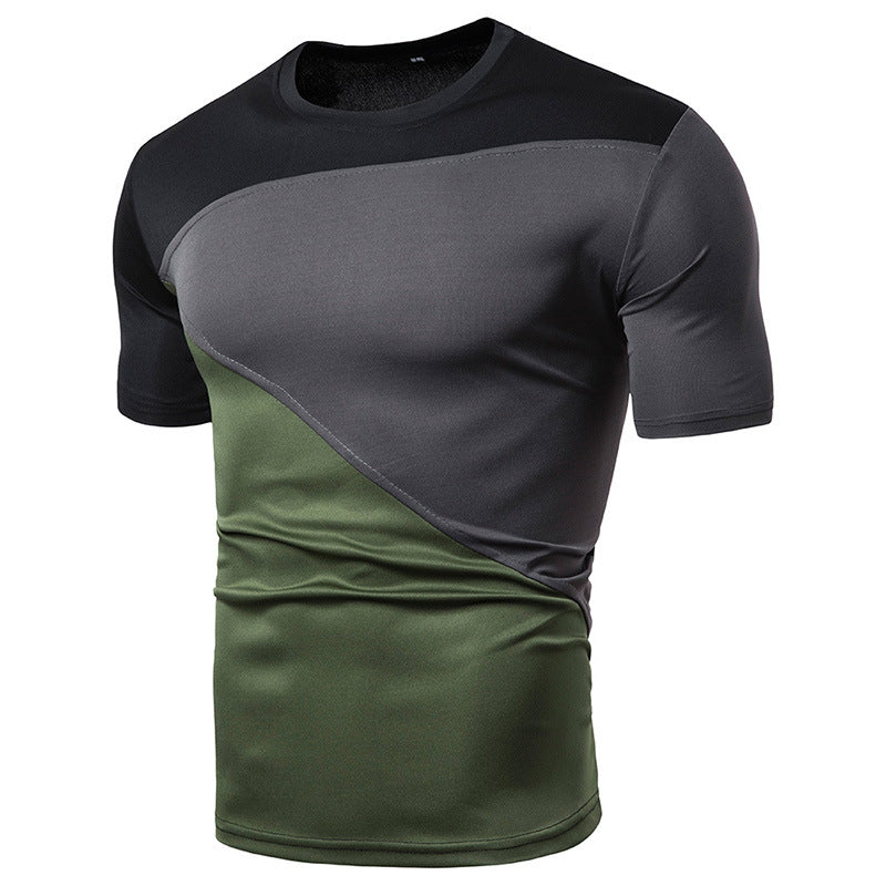 Short-sleeved T-shirt Stitching Round Neck Men's T-shirt