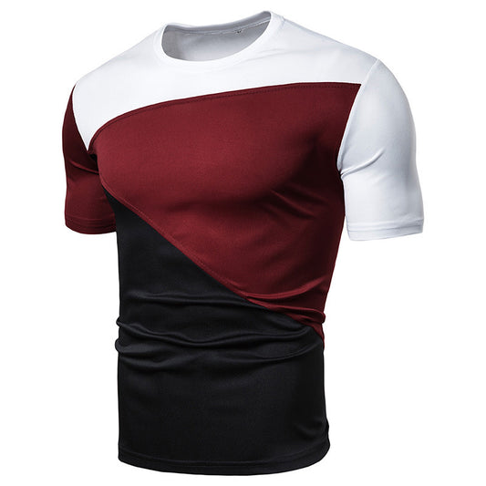 Short-sleeved T-shirt Stitching Round Neck Men's T-shirt